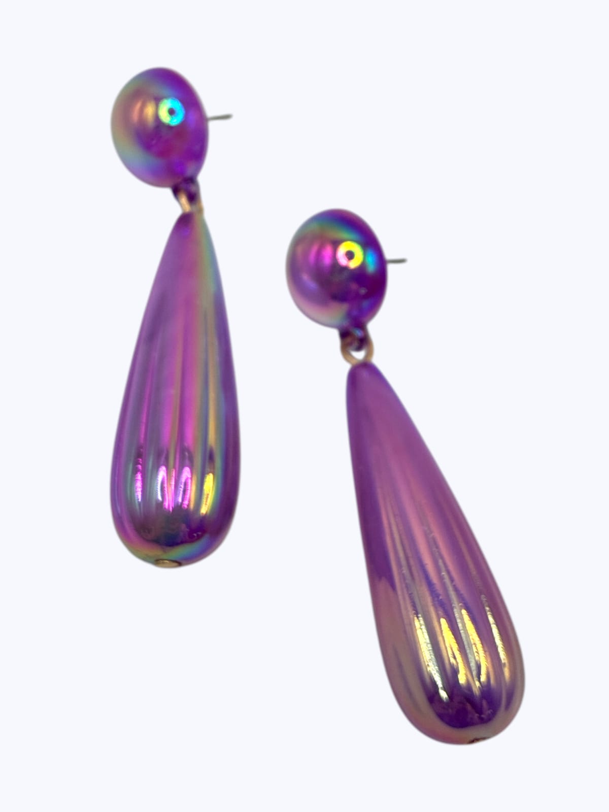 Holographic Tear Drop Accent Earrings