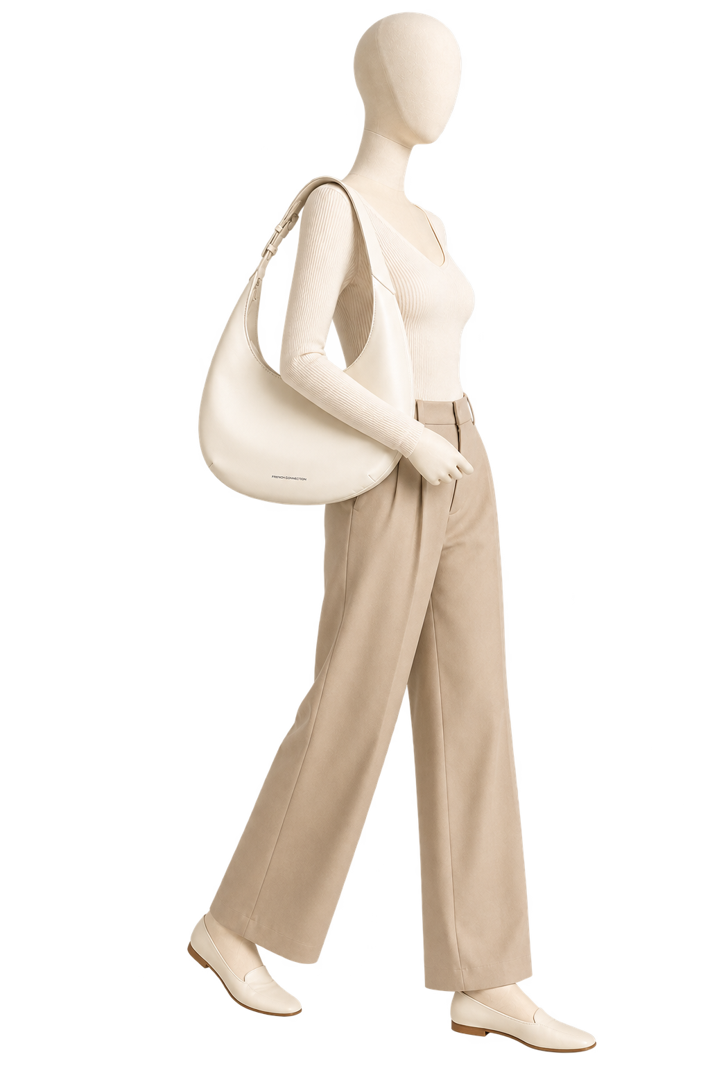 French Connection Layla Leather Half-Moon Hobo Bag