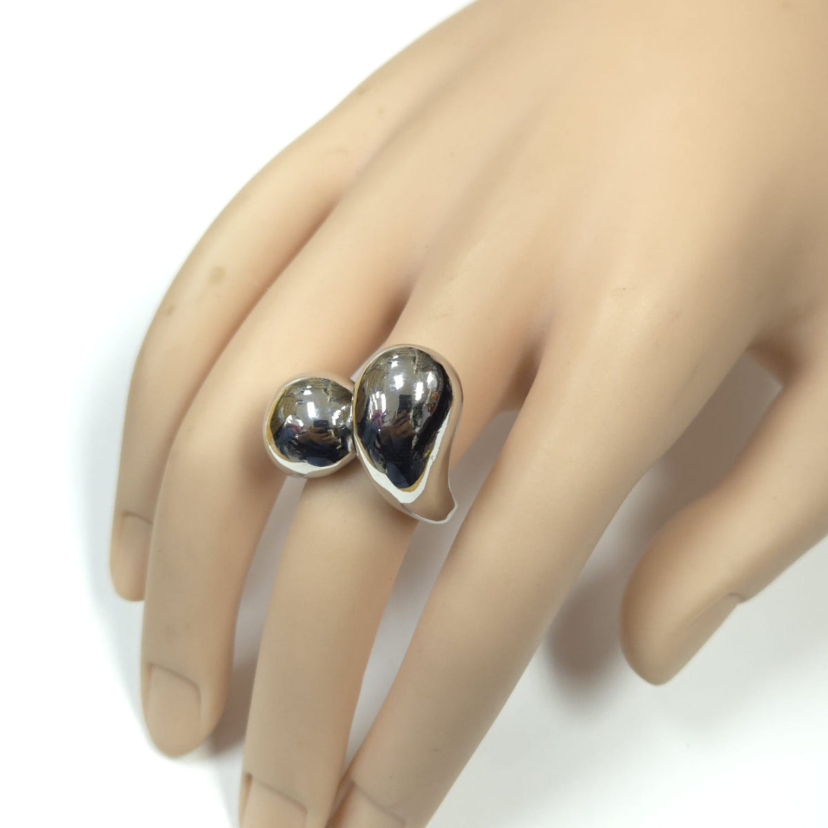 Sculptural Silver Open Ring