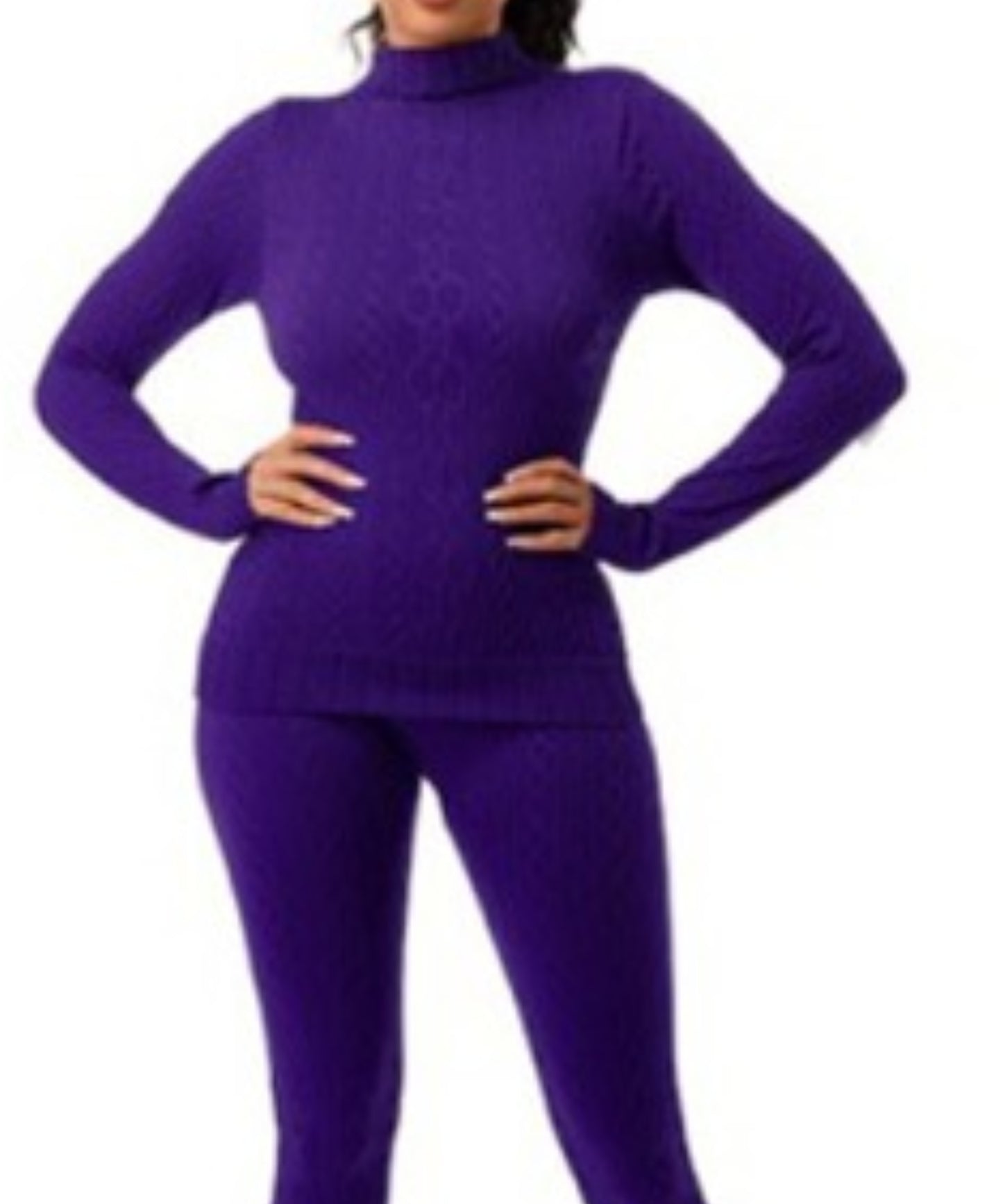 Seamless Mock Neck Long Sleeve and High Rise Legging Set