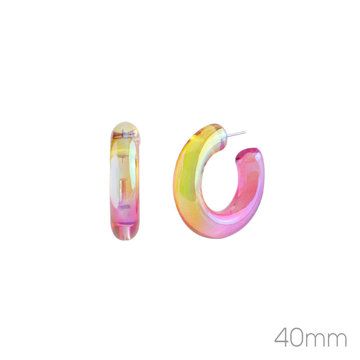 Clear Color Hoop Earrings