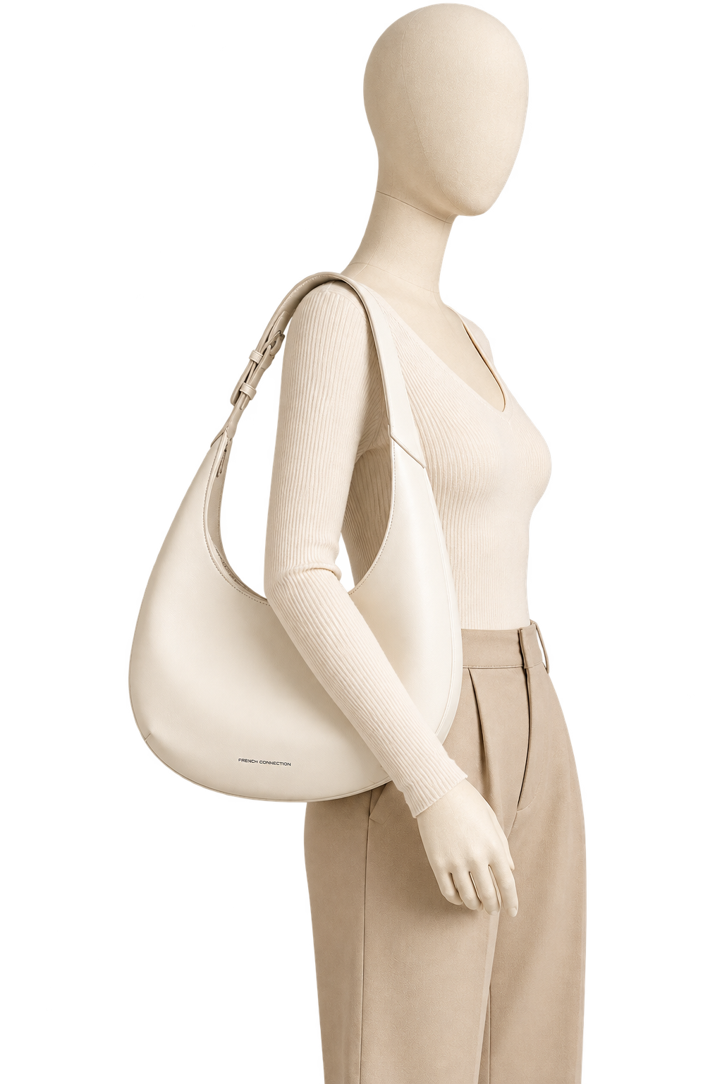 French Connection Layla Leather Half-Moon Hobo Bag