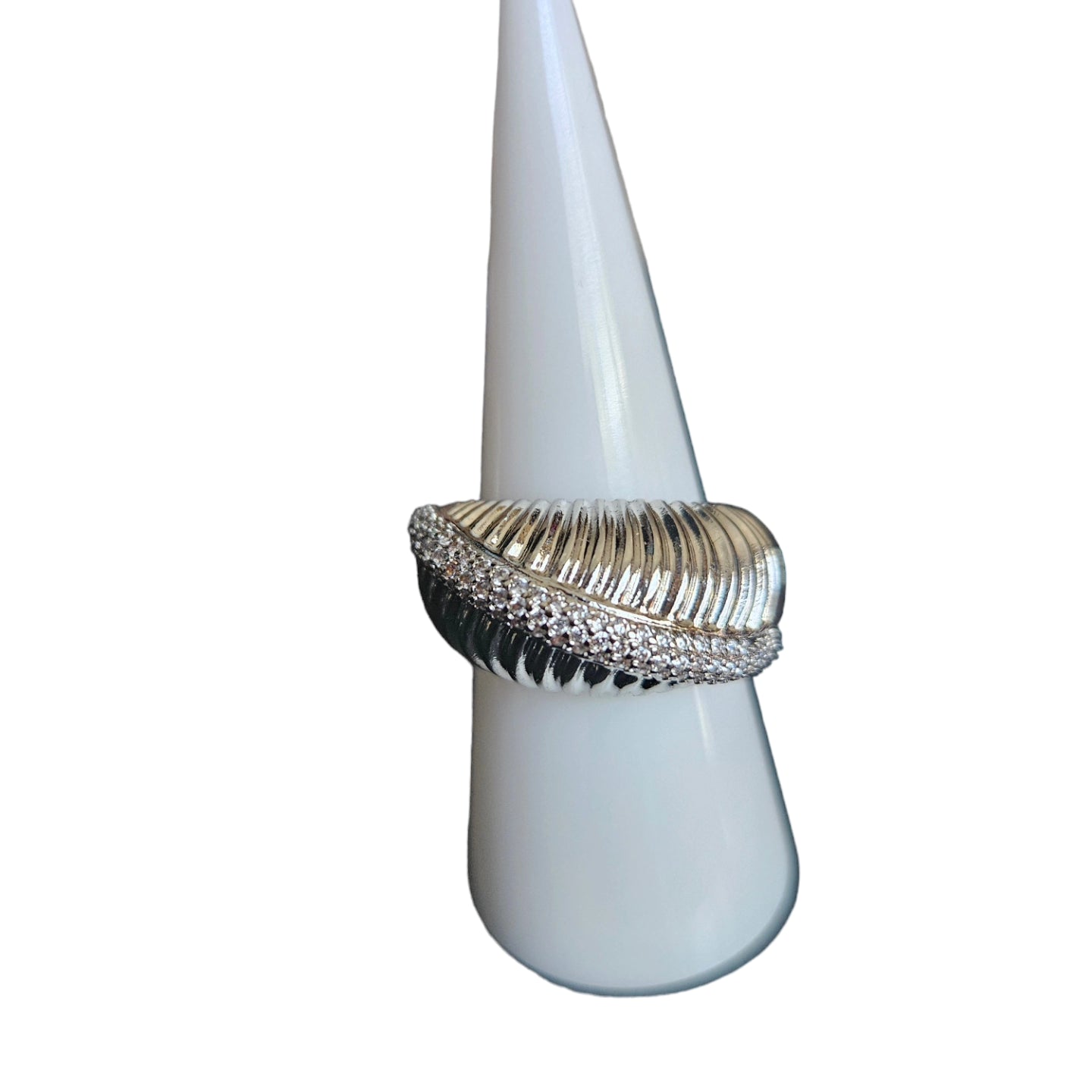 Diamond Wrapped Shell Ring
