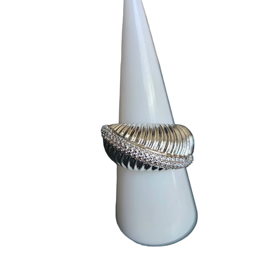 Diamond Wrapped Shell Ring