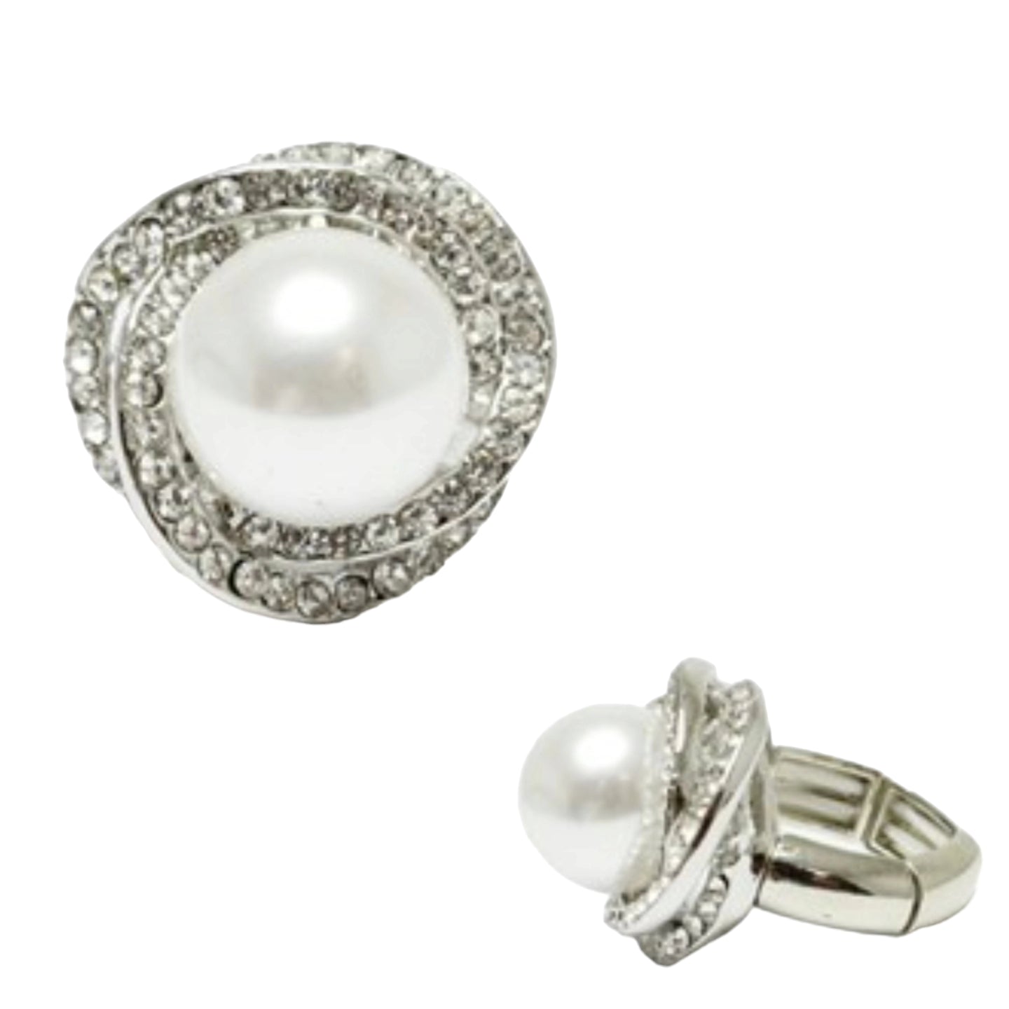 Pearl Rhinestone stretch ring