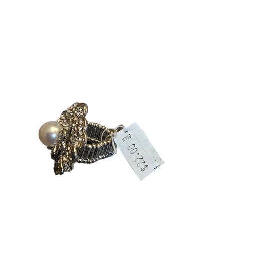 Flower Pearl Rhinestone stretch ring