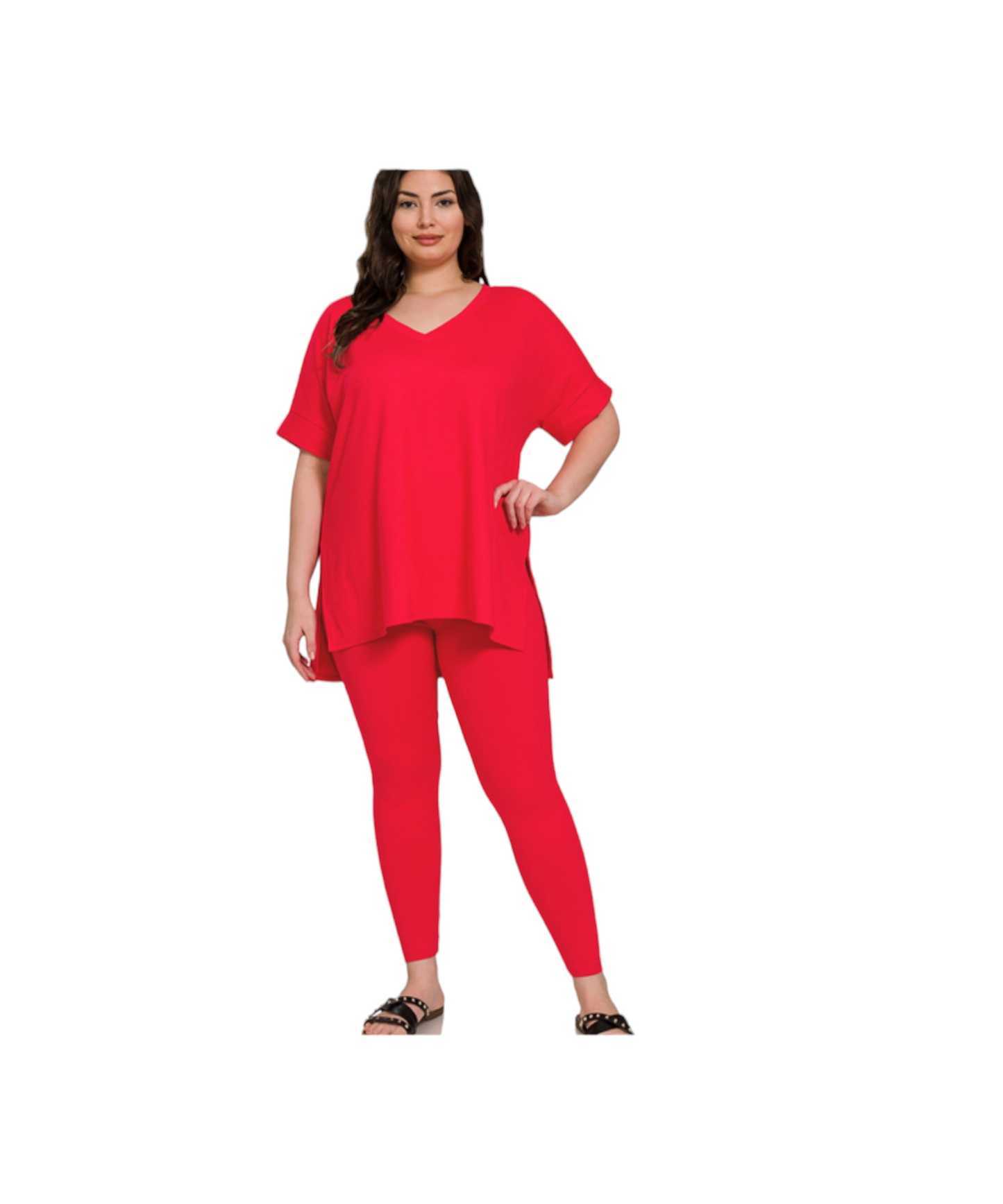 Plus size 2Piece Shortsleeve Loungewear Sets