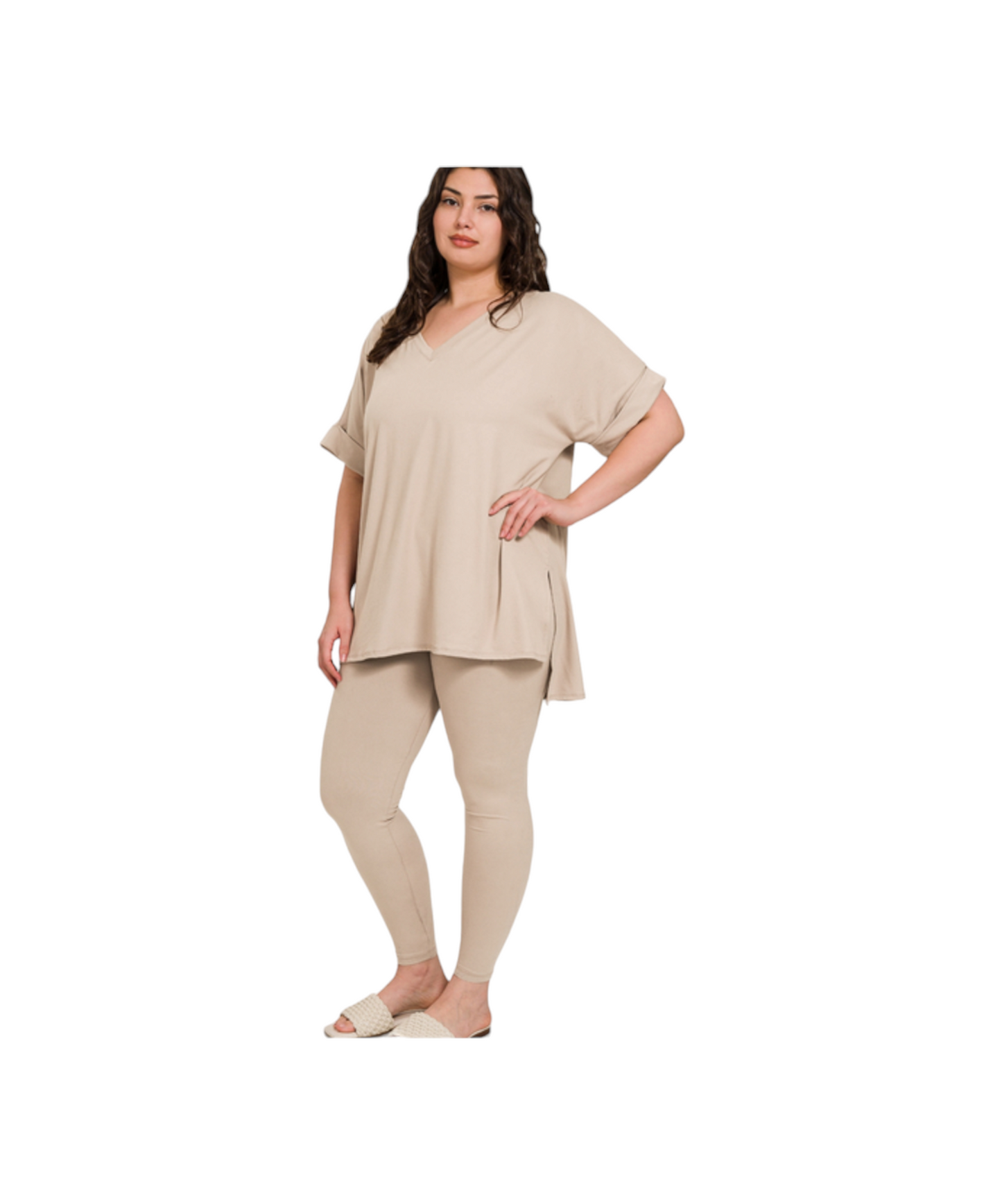 Plus size 2Piece Shortsleeve Loungewear Sets