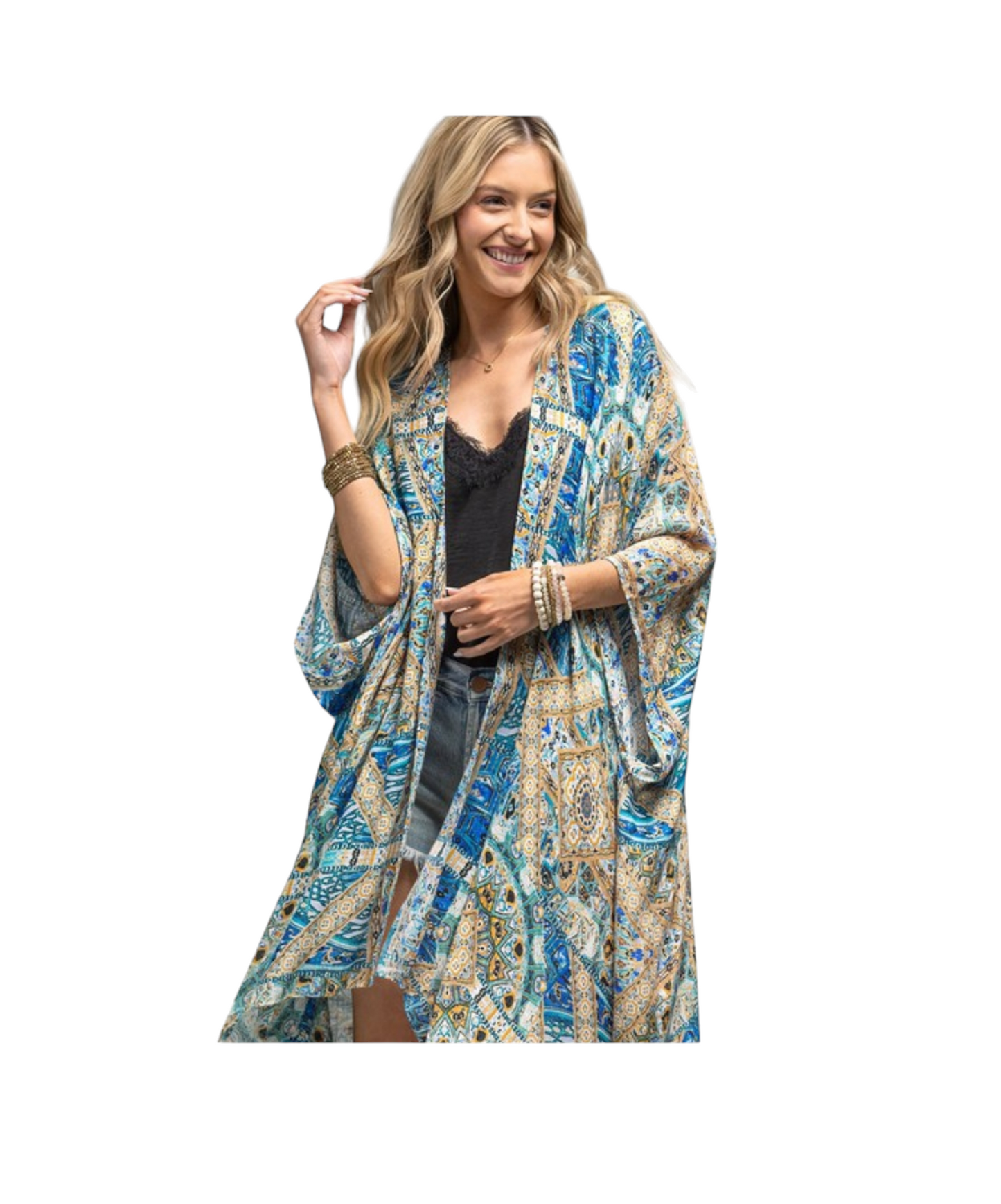 Moroccan Print Kimono