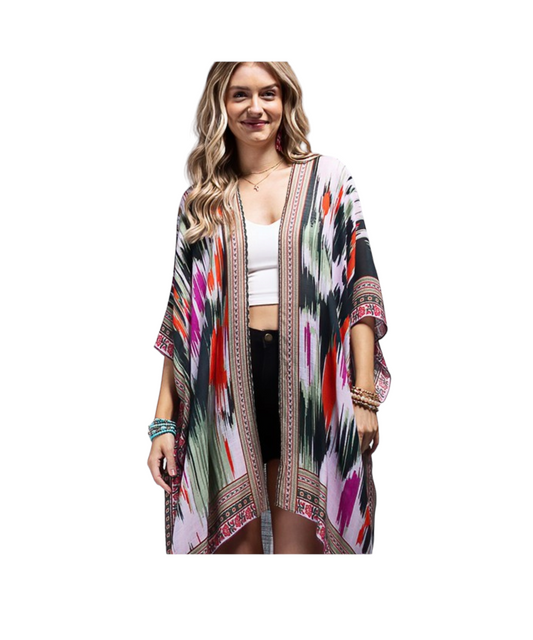 Ethnic Print Kimono