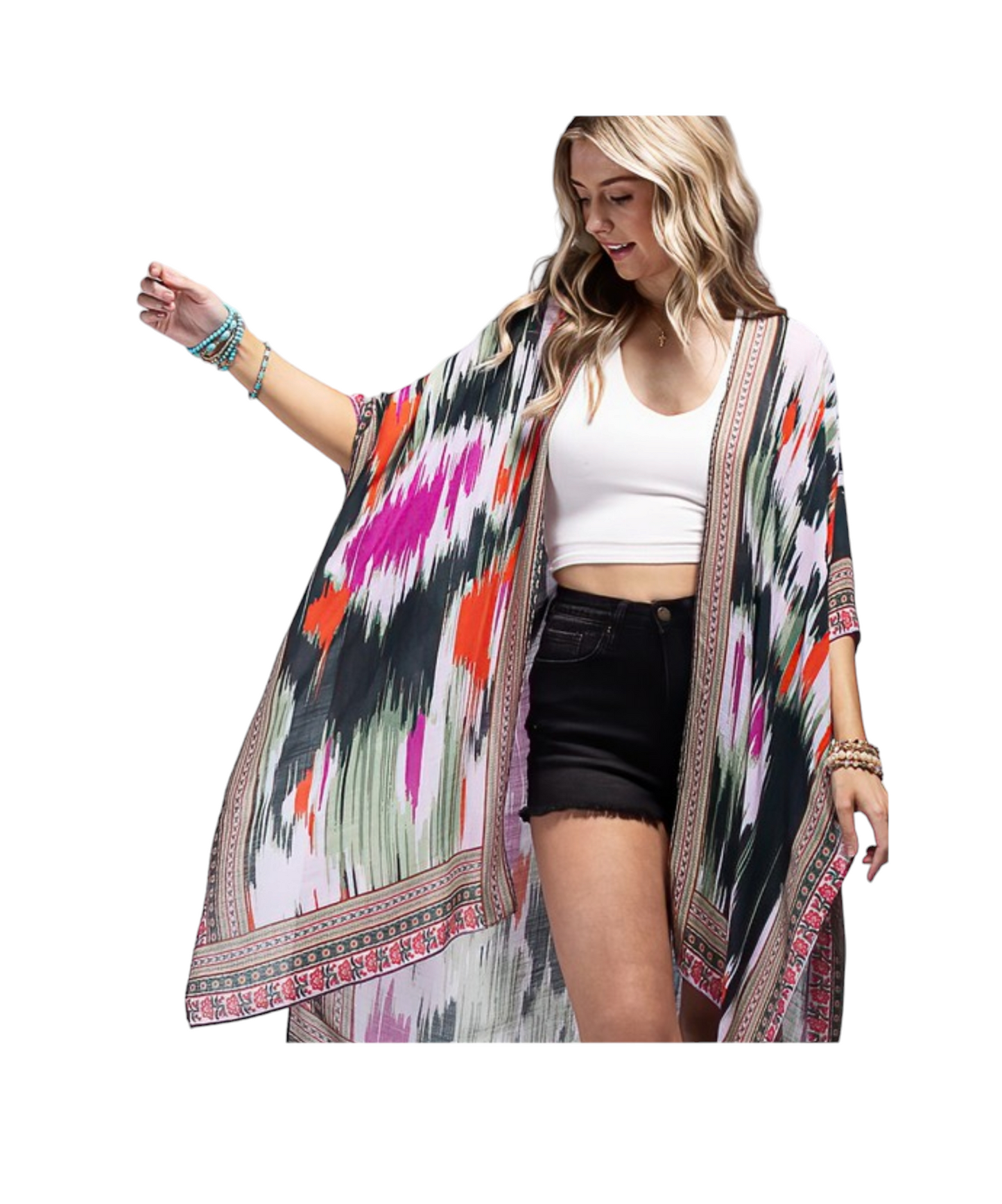 Ethnic Print Kimono