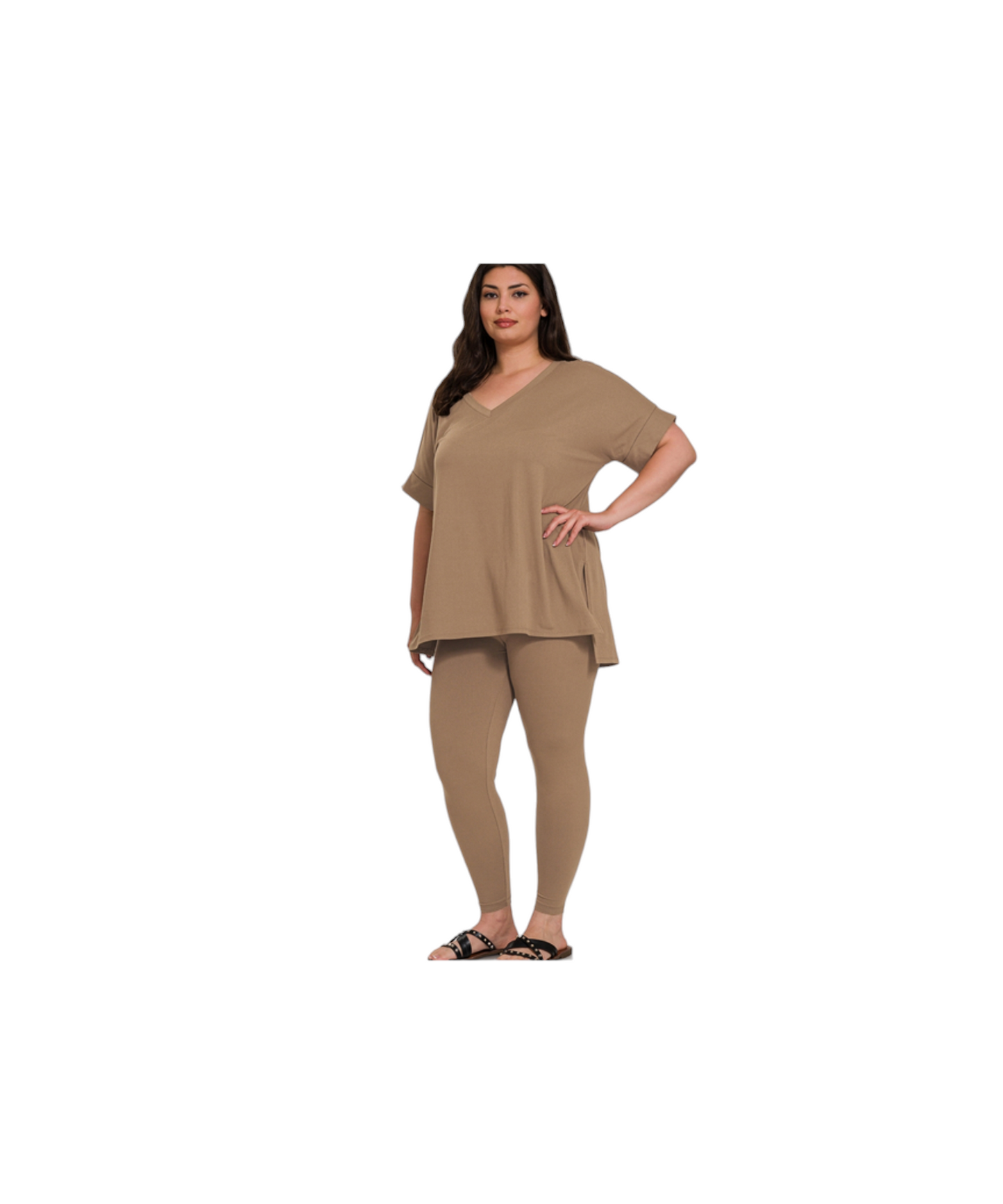 Plus size 2Piece Shortsleeve Loungewear Sets