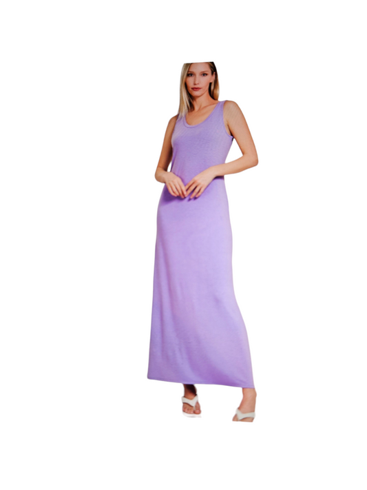 Sleeveless Flared Scoop Neck Maxi Dress