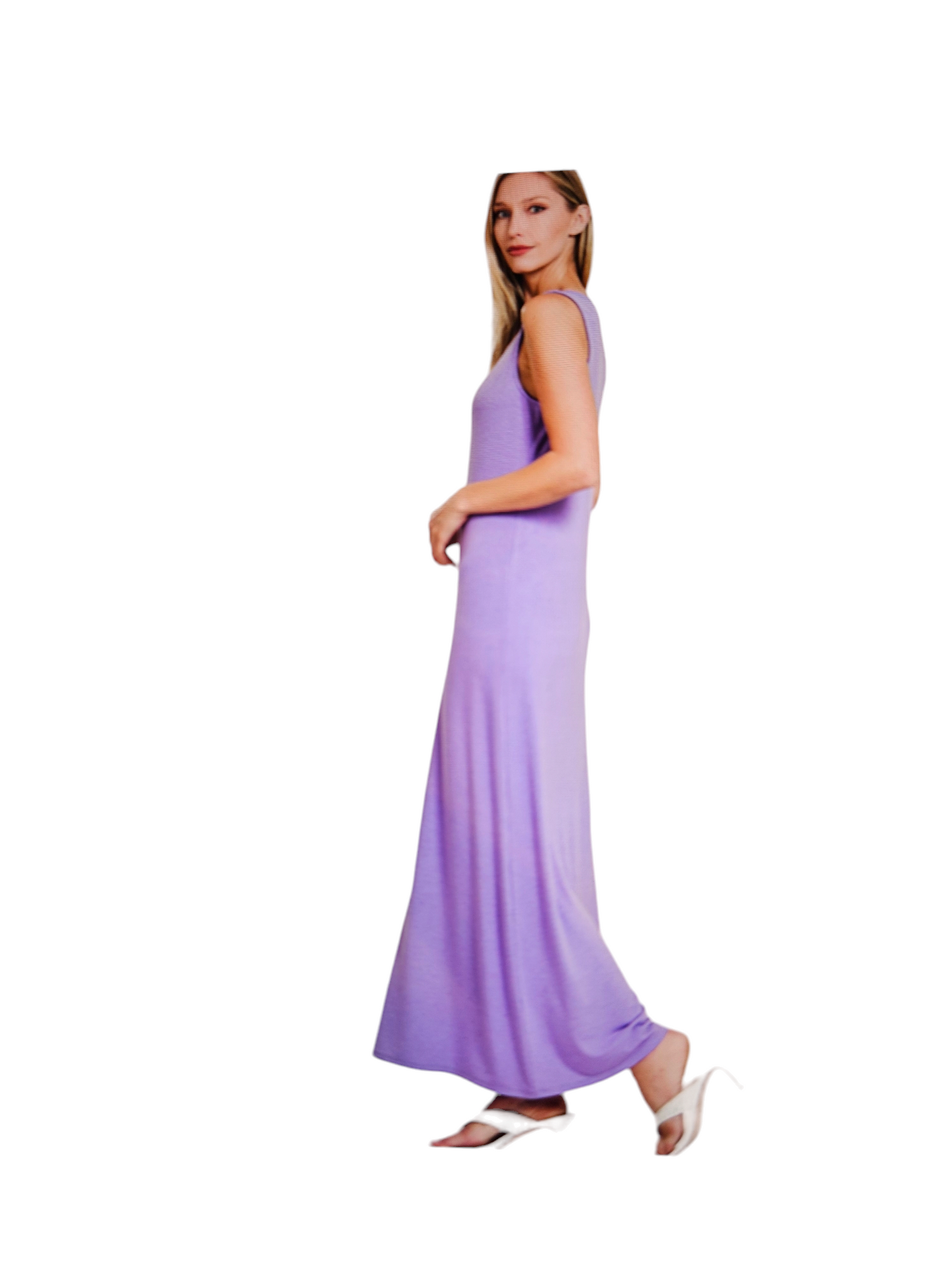 Sleeveless Flared Scoop Neck Maxi Dress