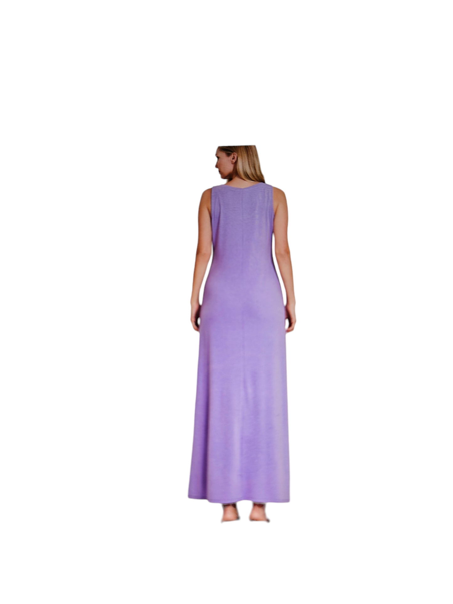 Sleeveless Flared Scoop Neck Maxi Dress