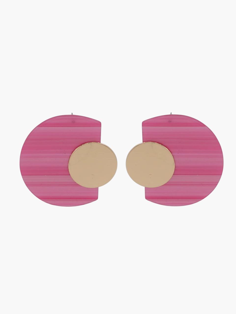 Striped Geometric Drop Earrings