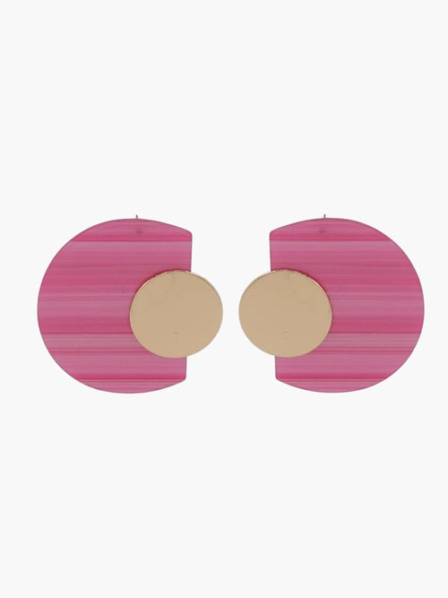 Striped Geometric Drop Earrings