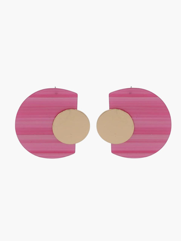 Striped Geometric Drop Earrings