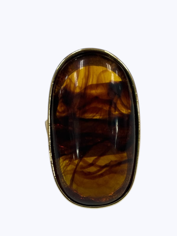 Modern Resin Oval Accent  Ring